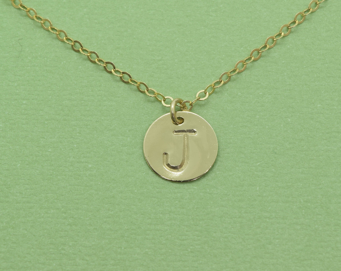 Gold Large Initial Necklace with or without Birthstone Crystal