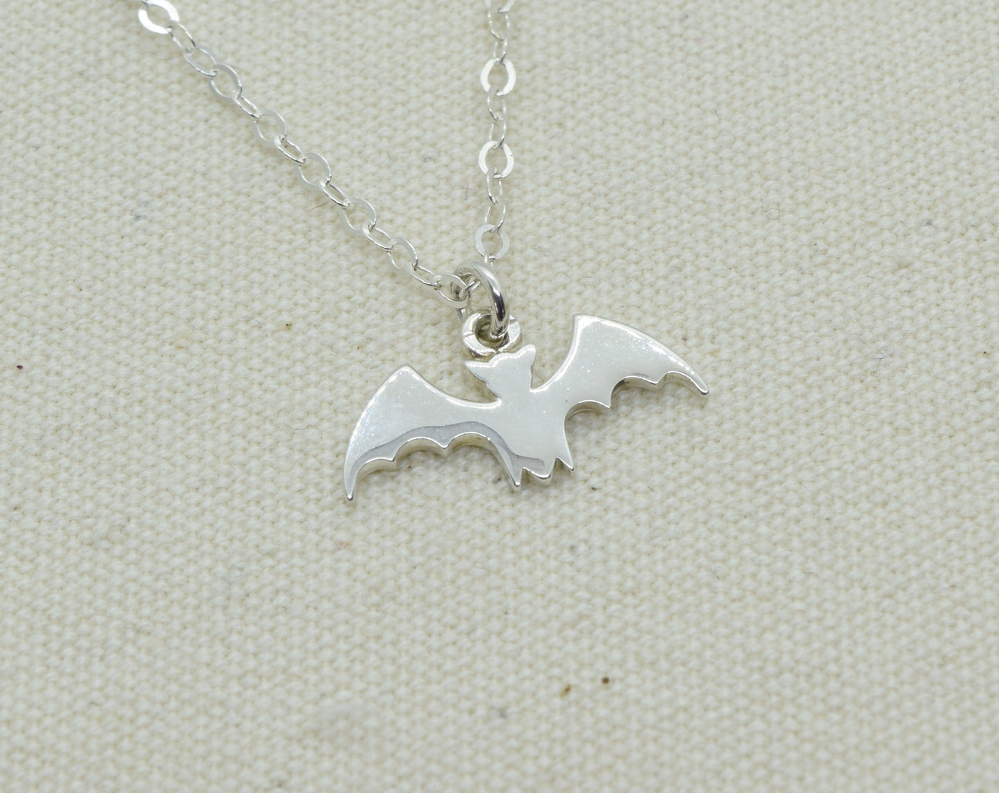 Sterling Silver Bat Charm Necklace