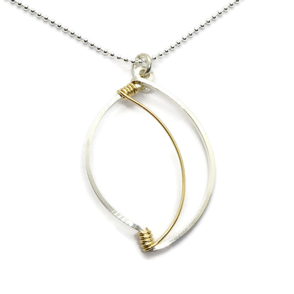 Leaf Silver and Gold Necklace - Cloverleaf Jewelry