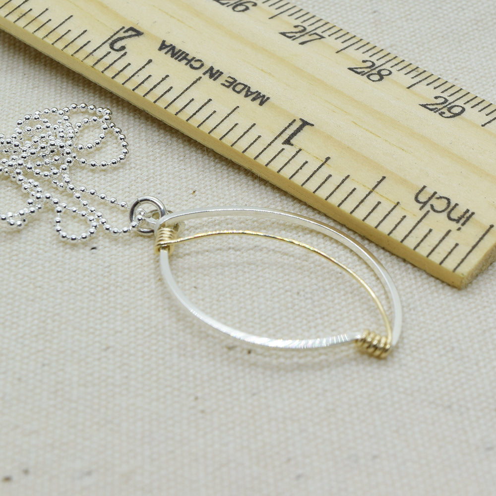 Leaf Silver and Gold Necklace - Cloverleaf Jewelry