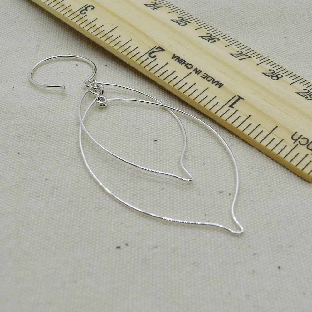 Leaves Interlocking Silver Earrings