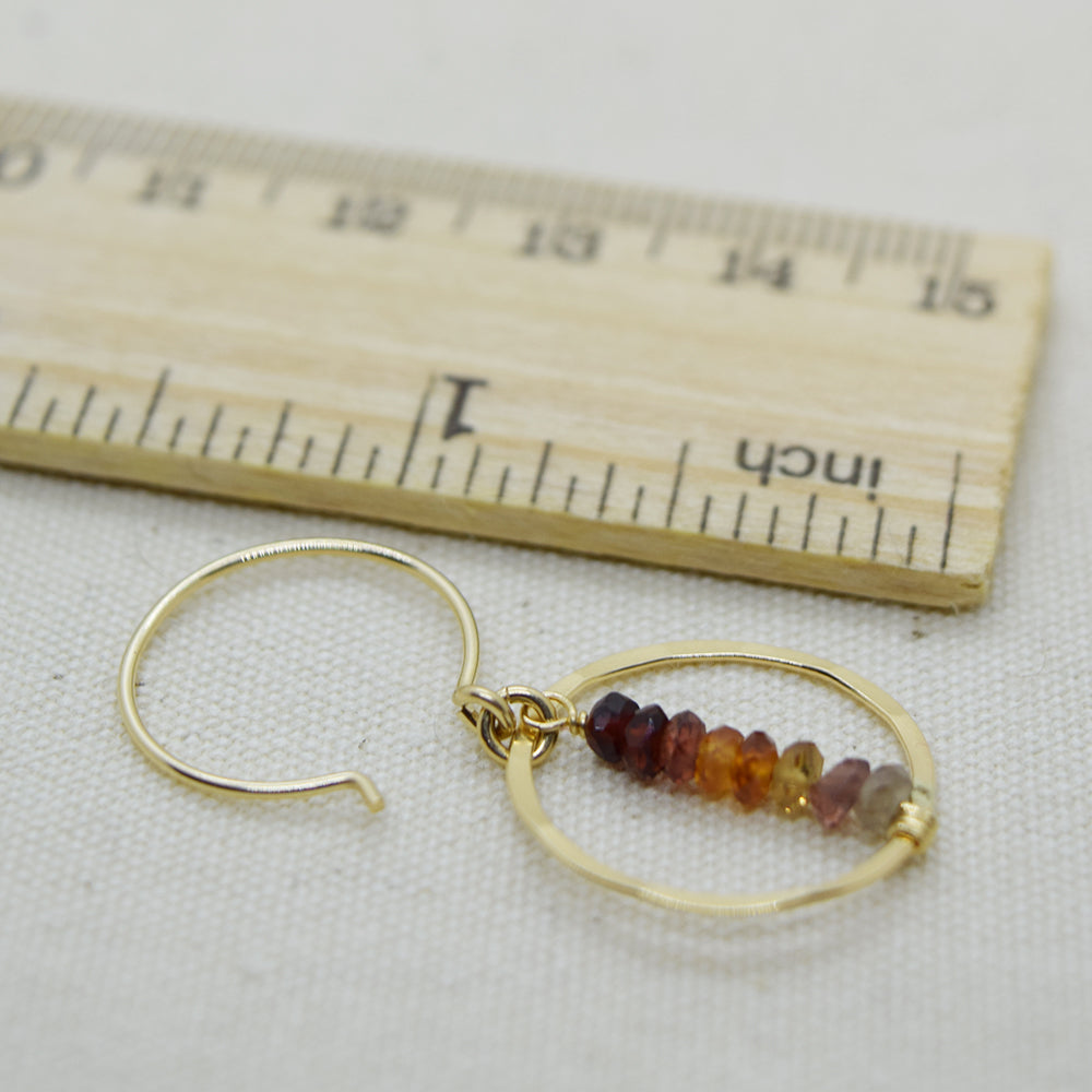 Lyra Gold Gemstone Earrings, Tunduru Sapphire - Cloverleaf Jewelry