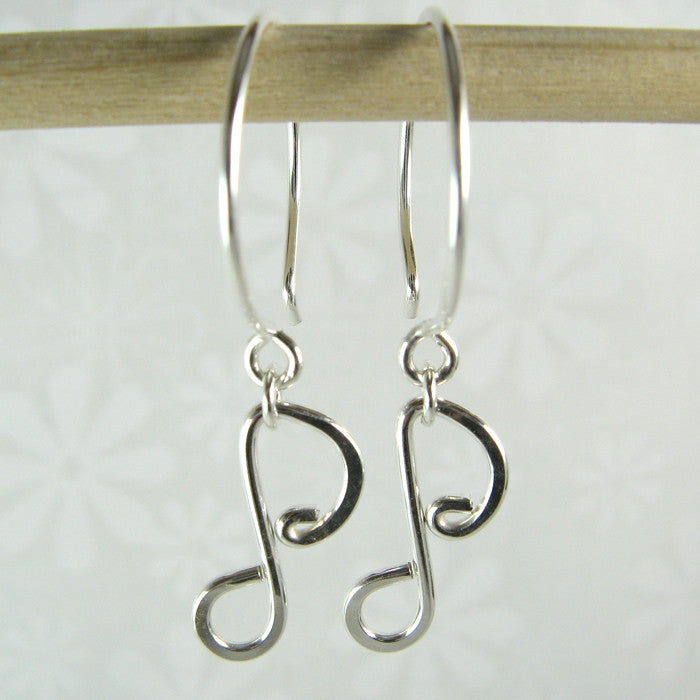 Melody Eighth Note Silver Earrings