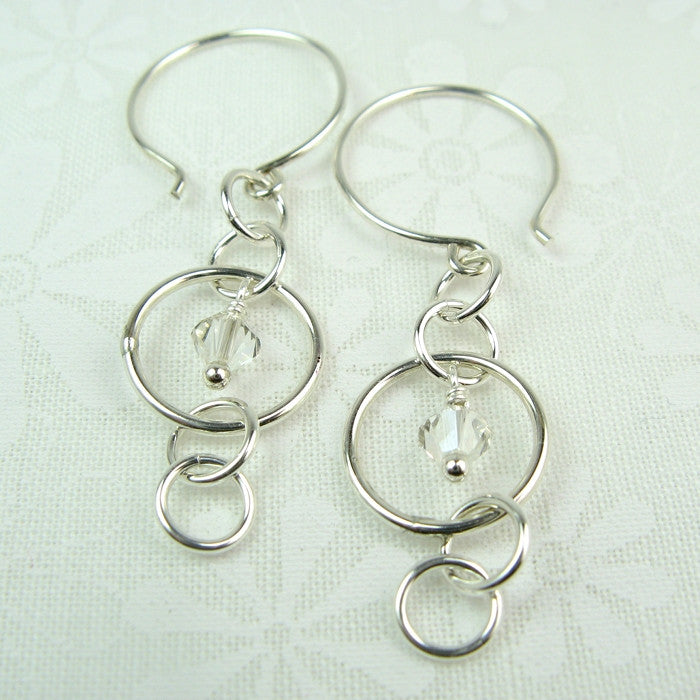 Mystic Silver Earrings with Crystal