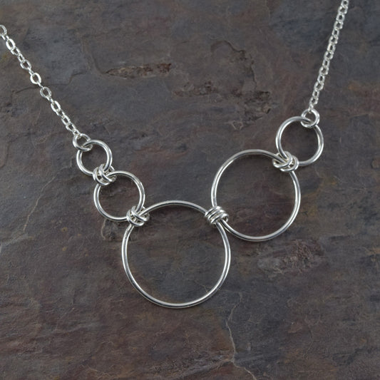 Nexus Asymmetrical Silver Necklace