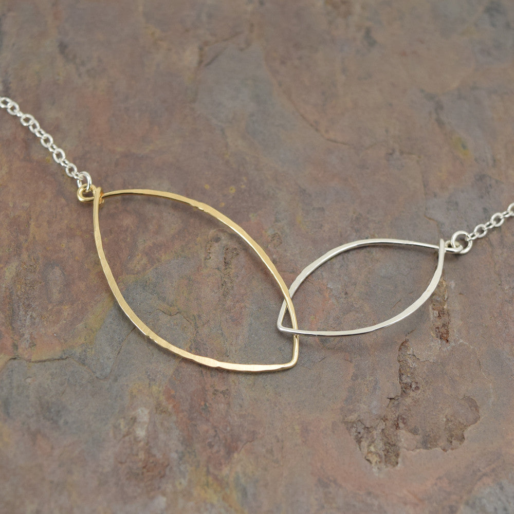 Petals Silver with Gold Necklace