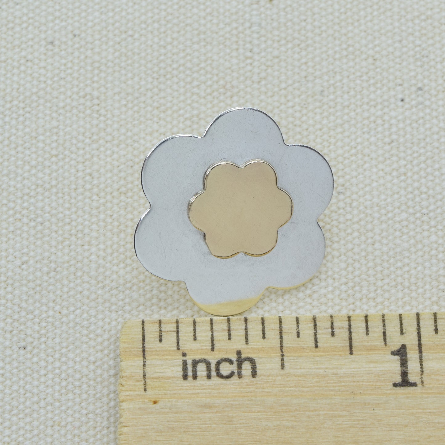 Posy Silver and Gold Flower Earrings. Large