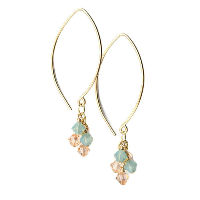 Tassel Gold and Crystal Earrings, Beach