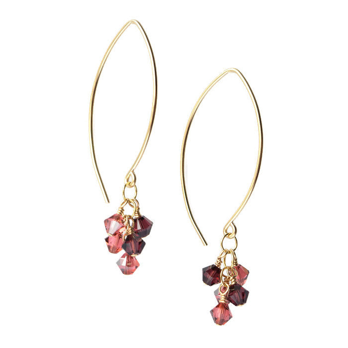 Tassel Gold and Crystal Earrings, Peony
