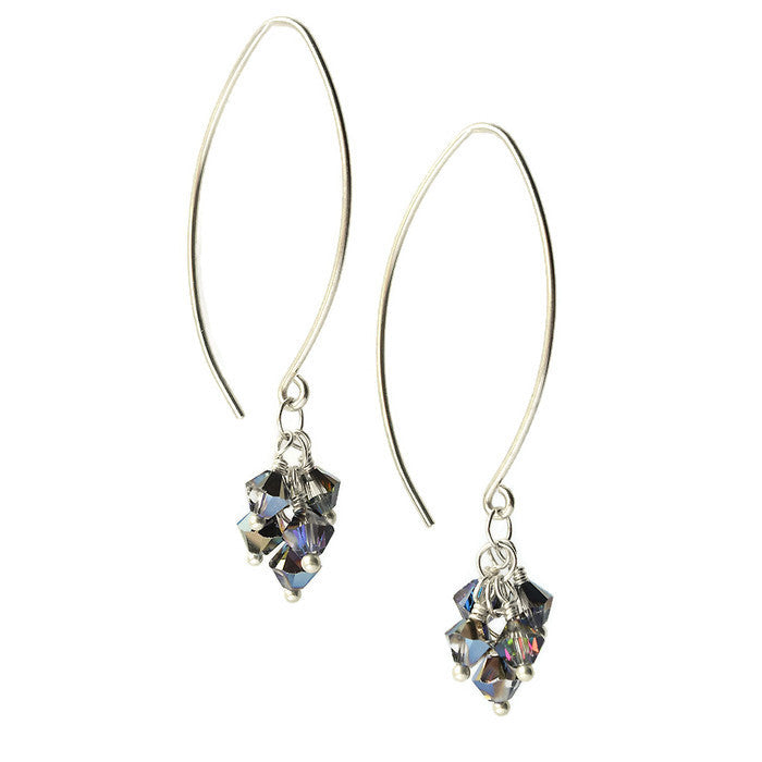 Tassel Silver and Crystal Earrings, Disco