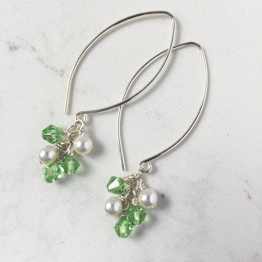 Tassel Silver and Crystal Earrings, Erin