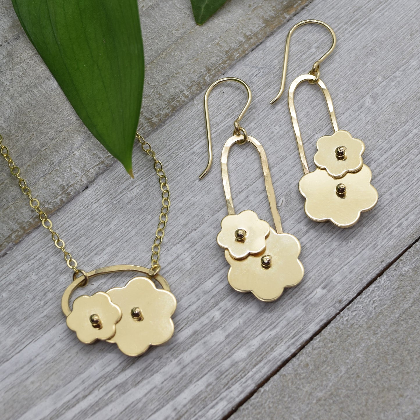Trellis Gold Flower Earrings