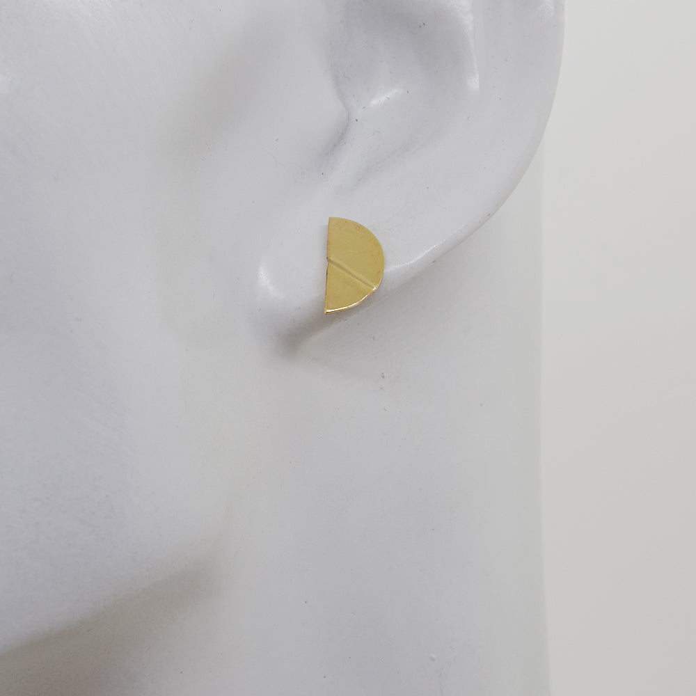 Truly Gold Post Earrings, SemiCircle - Cloverleaf Jewelry