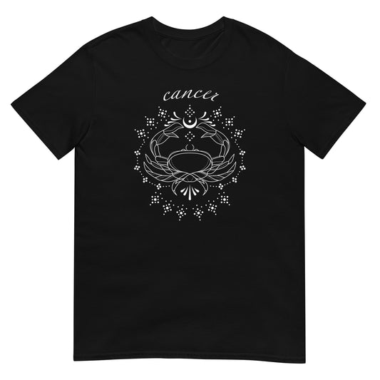 Black Zodiac Sign Cancer Short-Sleeve Unisex T-Shirt