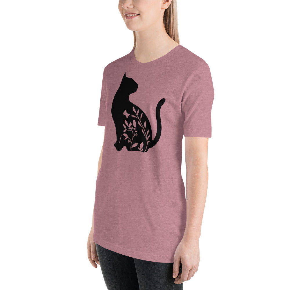 Cat with Flowers T-shirt for Women
