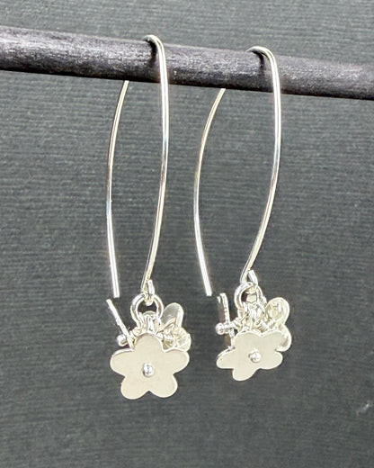 Glory Silver Flower Earrings - Cloverleaf Jewelry