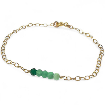 Serenity Gold Gemstone Bracelet or Anklet - Cloverleaf Jewelry