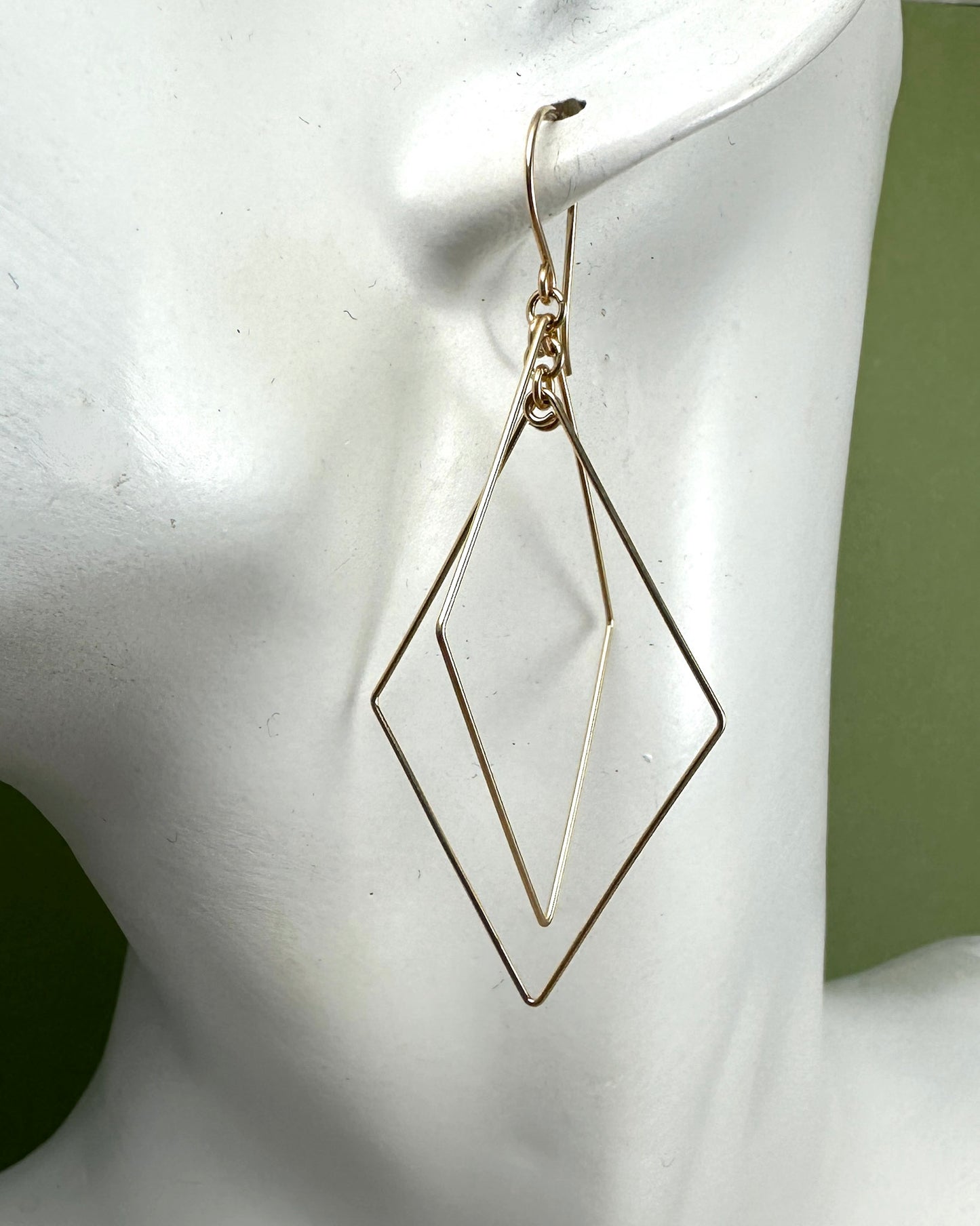 Prism Gold Double Diamond Interlocking Earrings