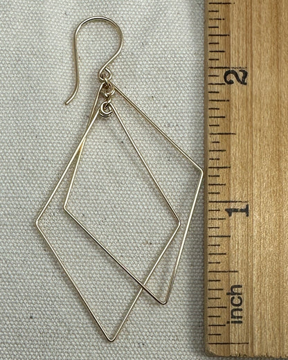 Prism Gold Double Diamond Interlocking Earrings - Cloverleaf Jewelry