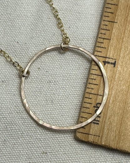 Halo Gold Circle Necklace - Cloverleaf Jewelry