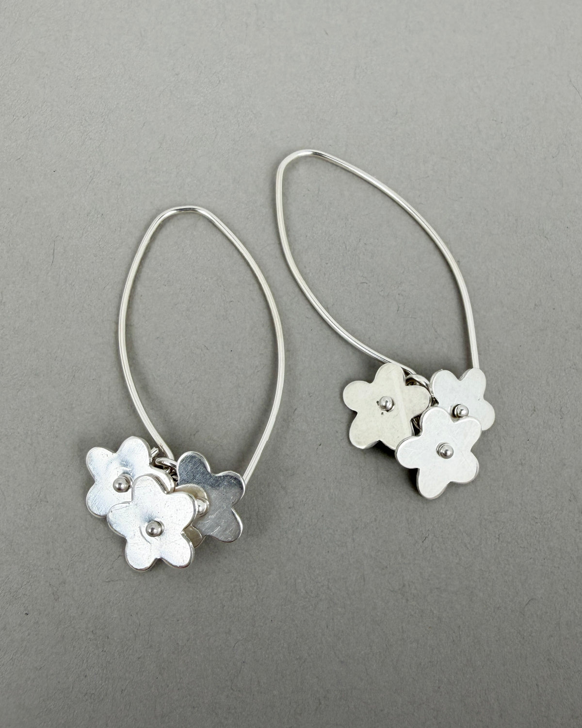 Glory Silver Flower Earrings - Cloverleaf Jewelry