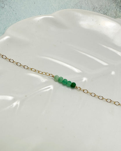 Serenity Gold Gemstone Bracelet or Anklet - Cloverleaf Jewelry