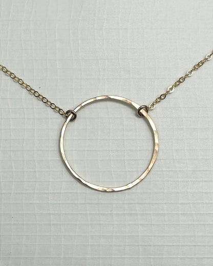 Halo Gold Circle Necklace - Cloverleaf Jewelry