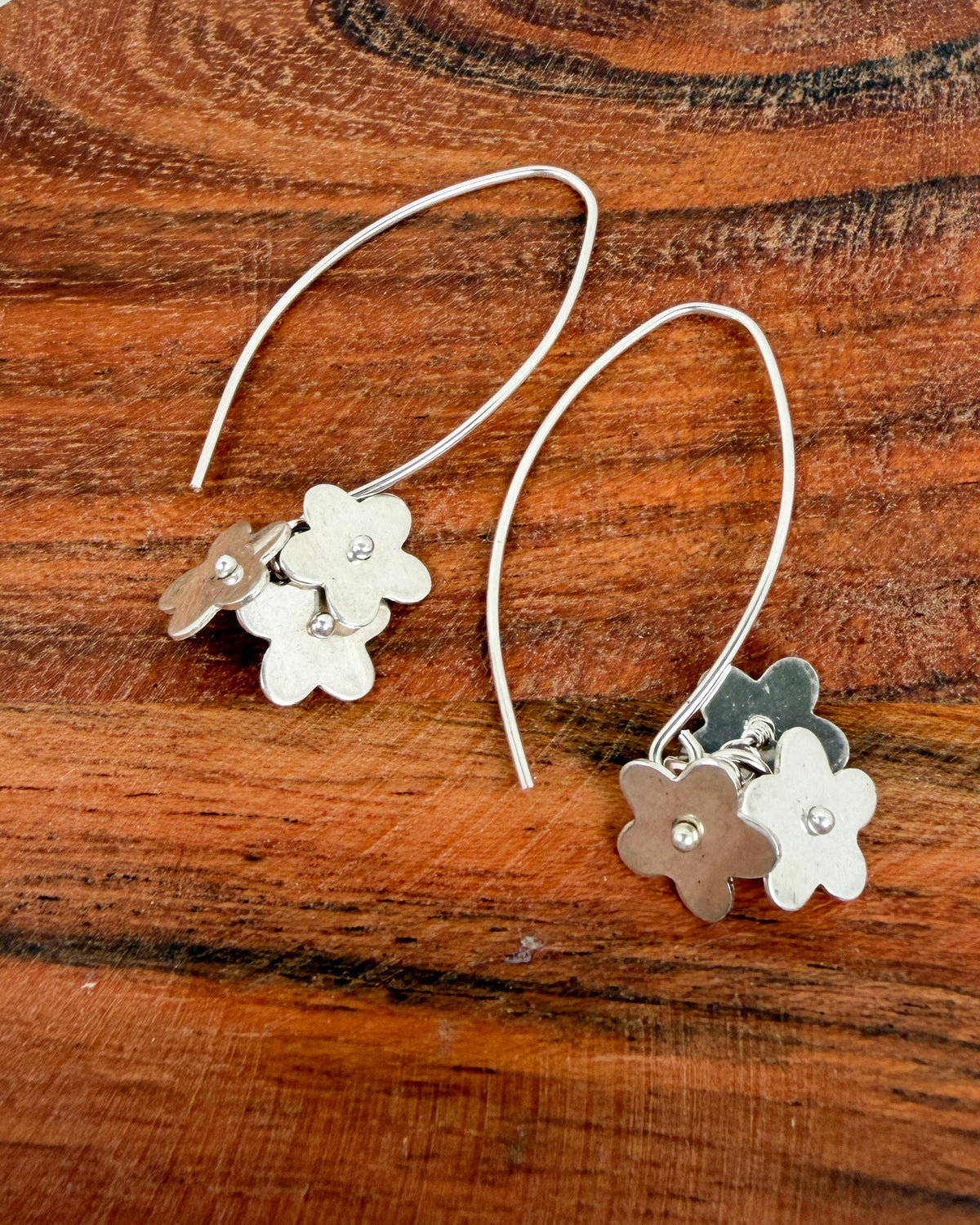 Glory Silver Flower Earrings - Cloverleaf Jewelry