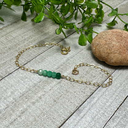 Serenity Gold Gemstone Bracelet or Anklet - Cloverleaf Jewelry