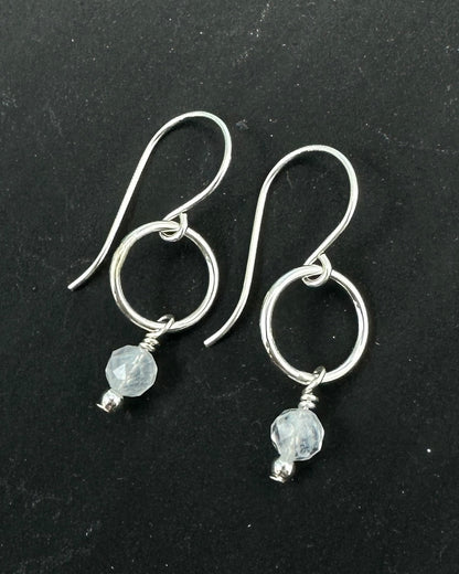 Demure Silver Gemstone Earrings - Cloverleaf Jewelry