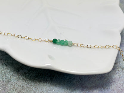 Serenity Gold Gemstone Bracelet or Anklet - Cloverleaf Jewelry