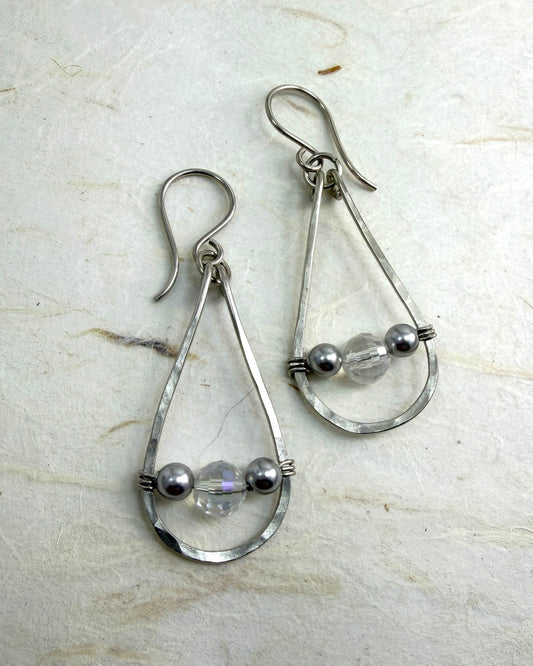 Jewelry Class: Earring Experience-Hammered Frame Earrings - Cloverleaf Jewelry