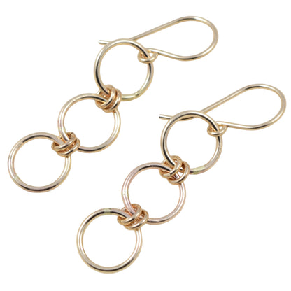 Nexus Triple Circle Gold Earrings - Cloverleaf Jewelry
