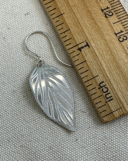 Beech Leaf Silver Earrings - Cloverleaf Jewelry