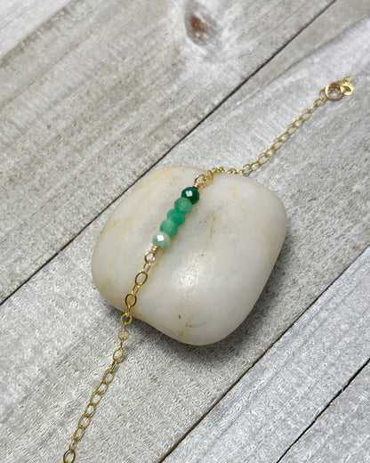 Serenity Gold Gemstone Bracelet or Anklet - Cloverleaf Jewelry