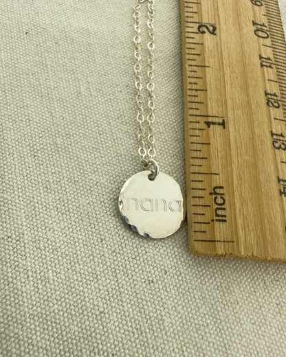 Written Name Pendant Necklace with Birthstones in Sterling Silver - Cloverleaf Jewelry