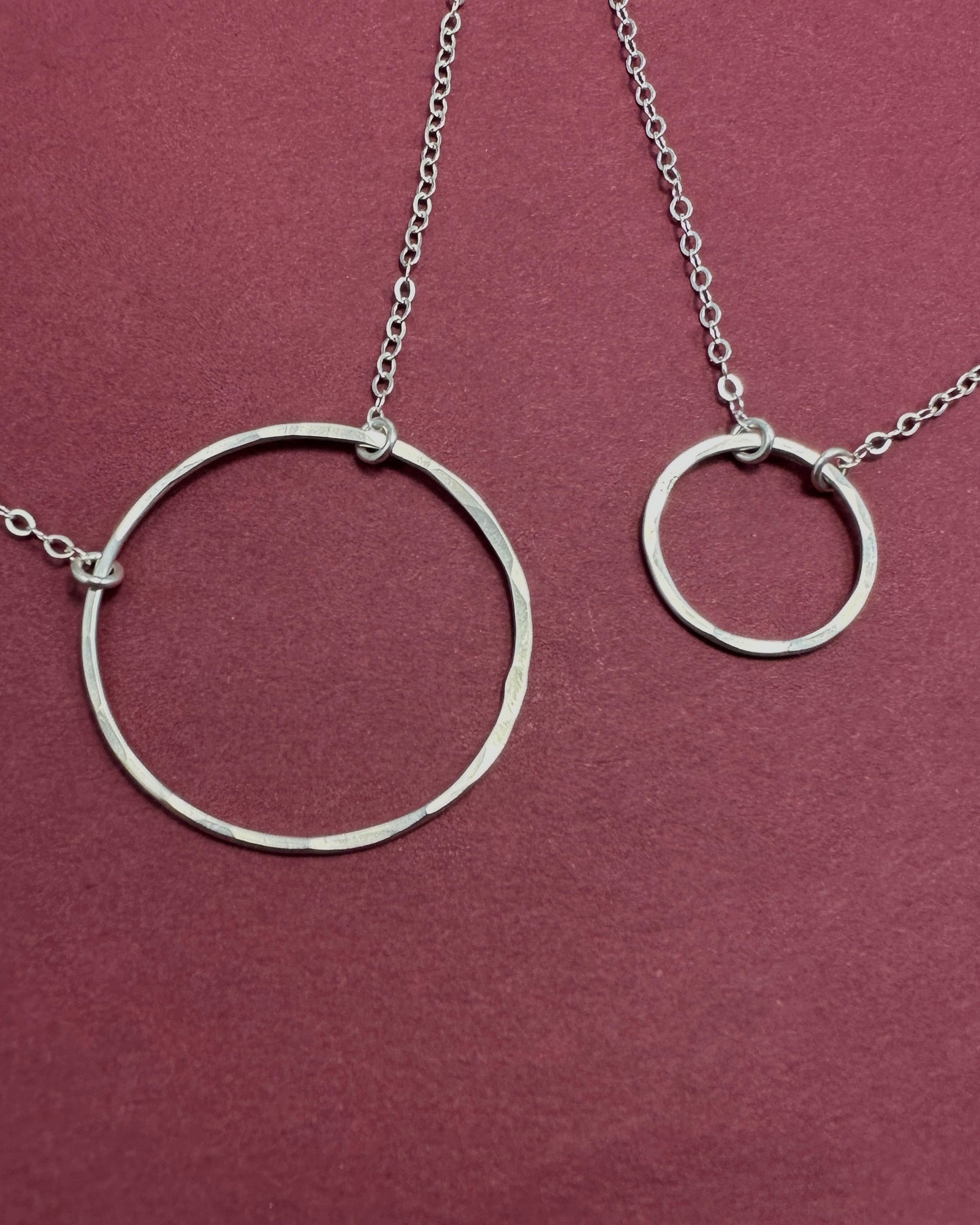 Halo Silver Circle Necklace - Cloverleaf Jewelry