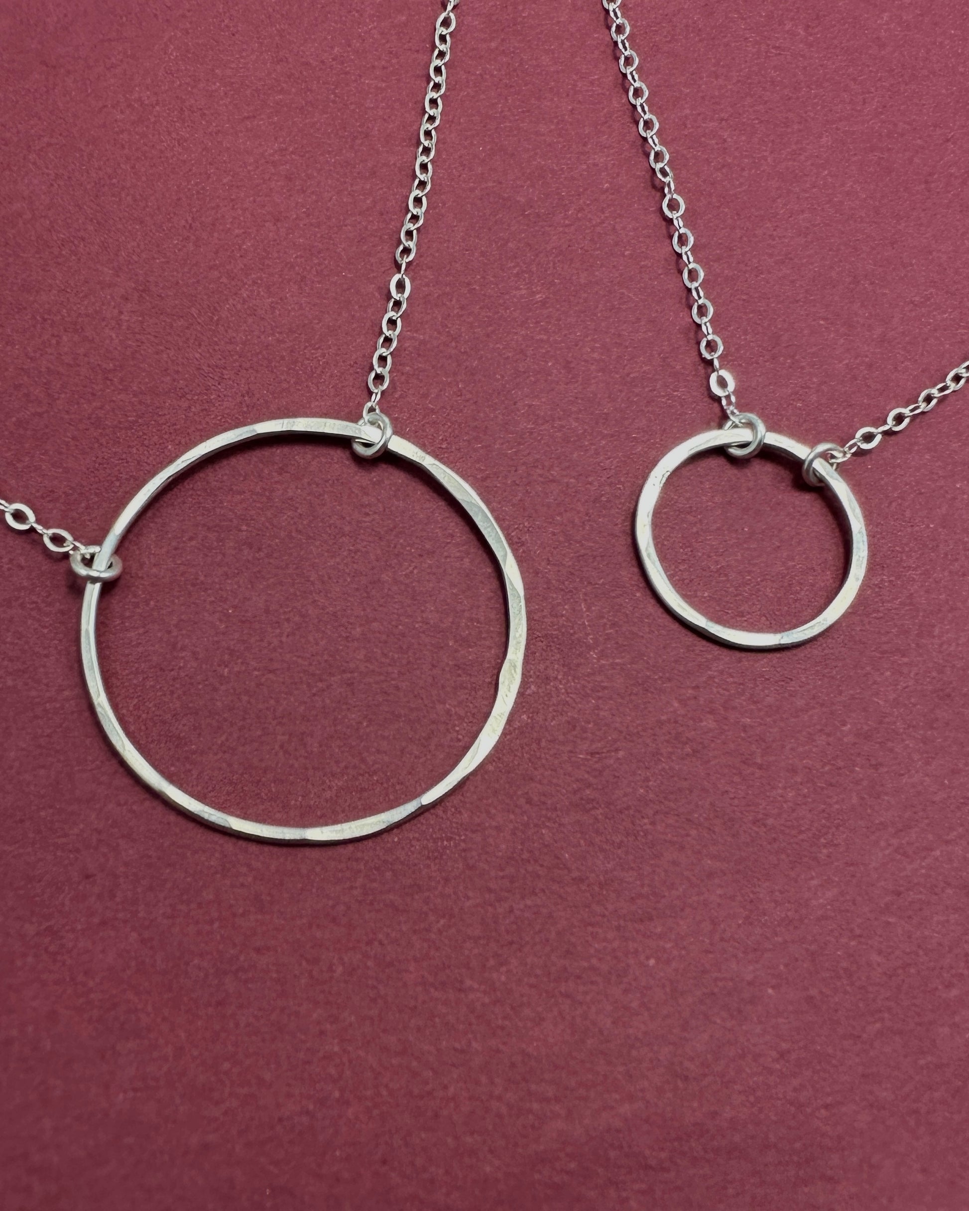 Halo Silver Circle Necklace - Cloverleaf Jewelry