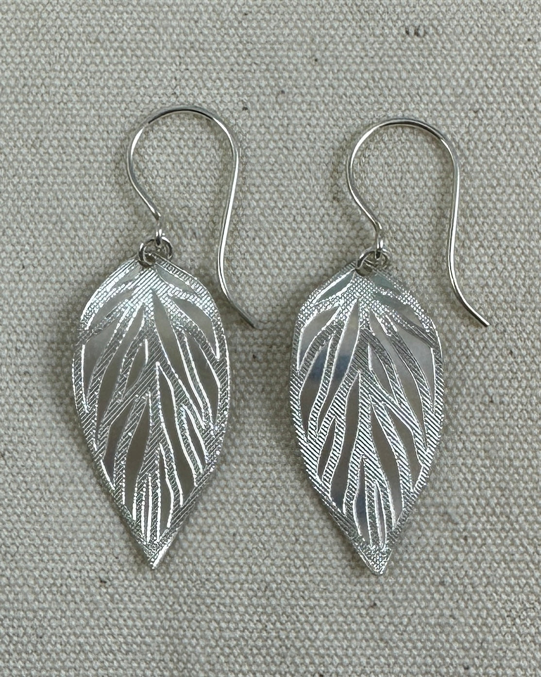 Beech Leaf Silver Earrings - Cloverleaf Jewelry