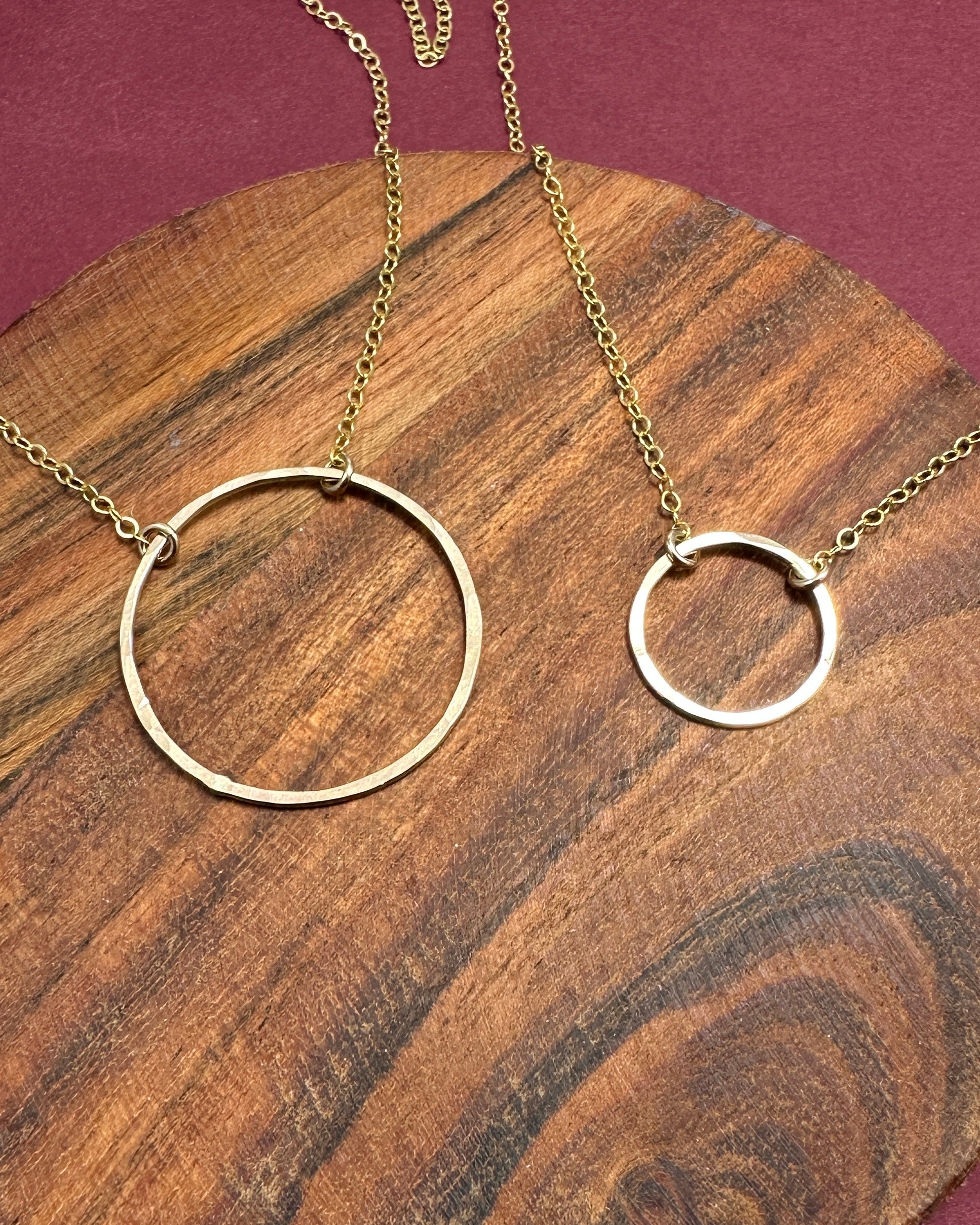Halo Gold Circle Necklace - Cloverleaf Jewelry
