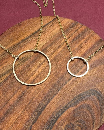 Halo Gold Circle Necklace - Cloverleaf Jewelry