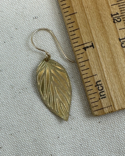 Beech Leaf Gold Earrings - Cloverleaf Jewelry