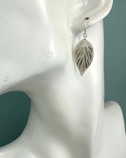 Beech Leaf Silver Earrings - Cloverleaf Jewelry