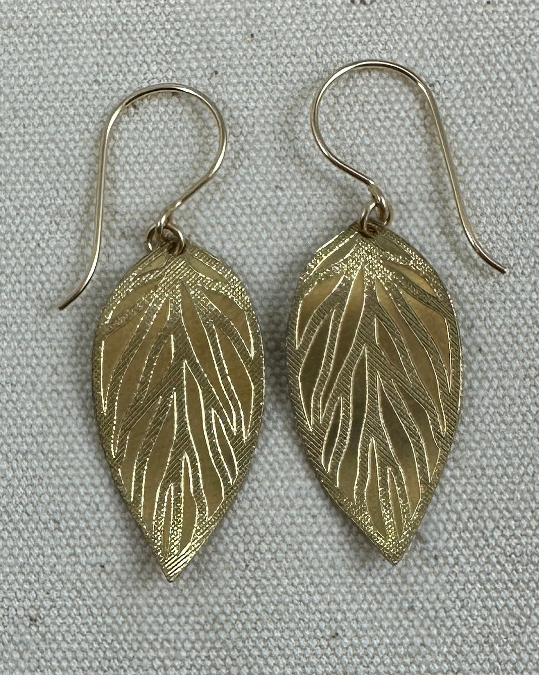 Beech Leaf Gold Earrings - Cloverleaf Jewelry