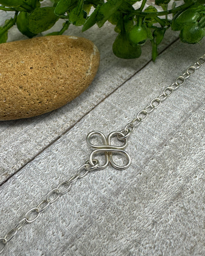 Clovers Small Sterling Silver Bracelet or Anklet - Cloverleaf Jewelry