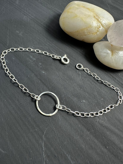 Halo Small Silver Bracelet or Anklet