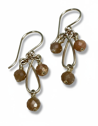 Contessa Gold Gemstone Earrings - Cloverleaf Jewelry