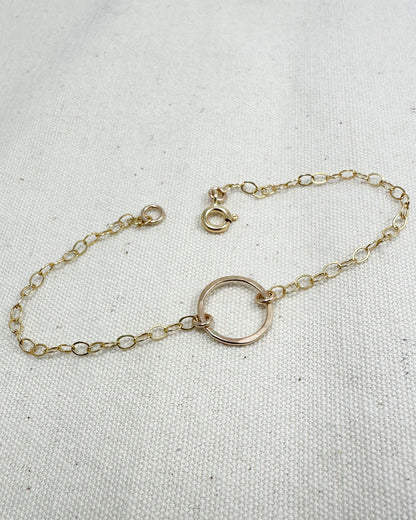 Halo Small Gold Bracelet or Anklet