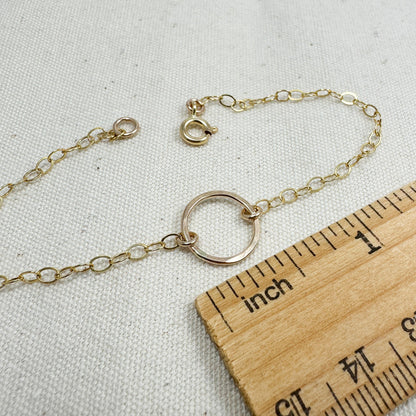 Halo Small Gold Bracelet or Anklet