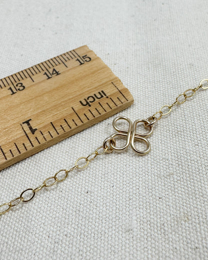 Clovers Small 14K Gold Filled Bracelet or Anklet - Cloverleaf Jewelry